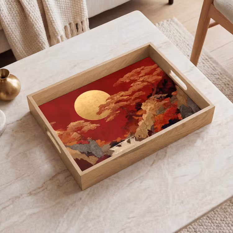 Dienblad - Volle maan - Landschap - Waterval — 2