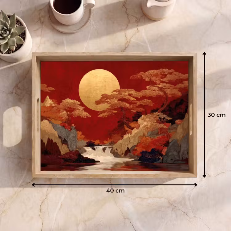 Dienblad - Volle maan - Landschap - Waterval — 9