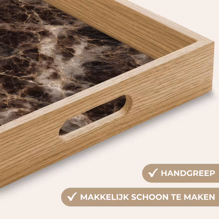 Dienblad - Bruin - Goud - Marmer — 5