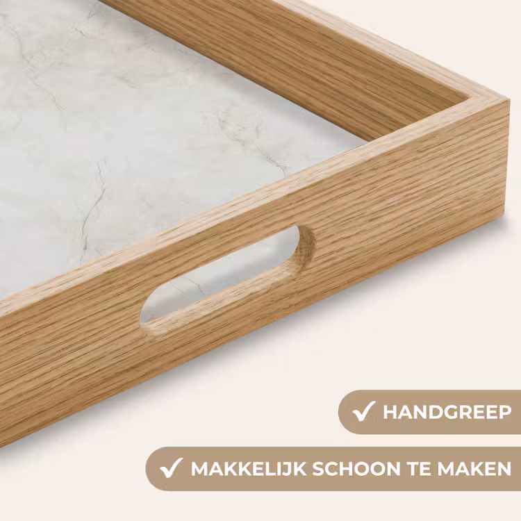 Dienblad - Lichtgrijs Marmer met Bruine Aders — 5