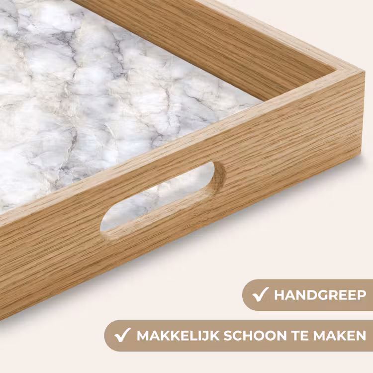 Dienblad - Wit Grijs Marmer — 5