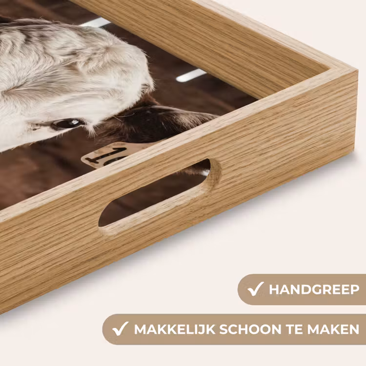 Dienblad - Kalf - Oormerk - Houten stal — 5