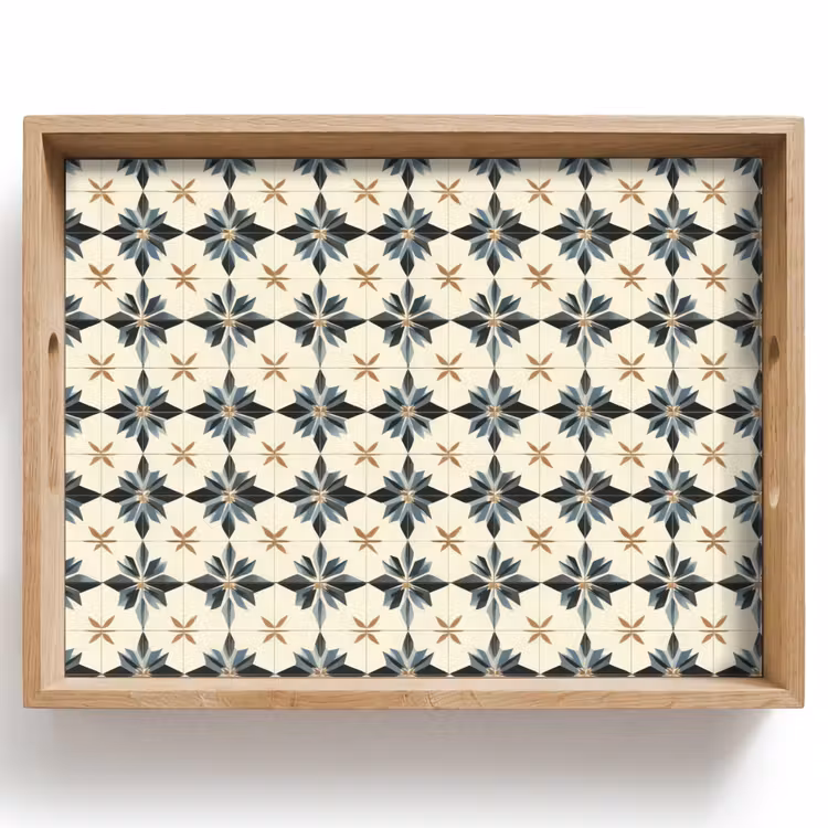 Dienblad - Tegelpatroon Sterren Blauw Zwart