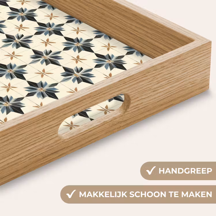 Dienblad - Tegelpatroon Sterren Blauw Zwart — 5