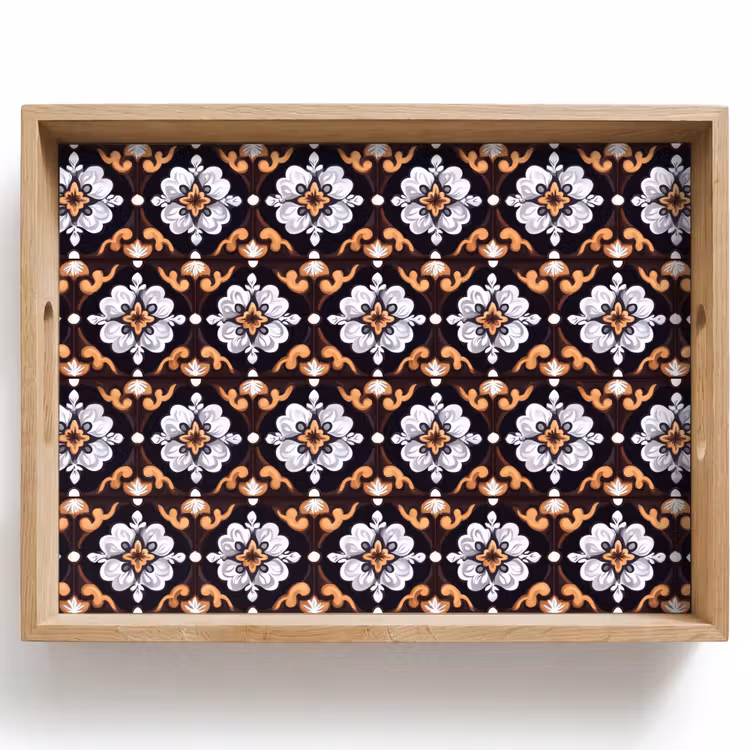 Dienblad - Bloemen Patroon Tegels