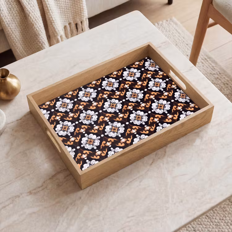 Dienblad - Bloemen Patroon Tegels — 2