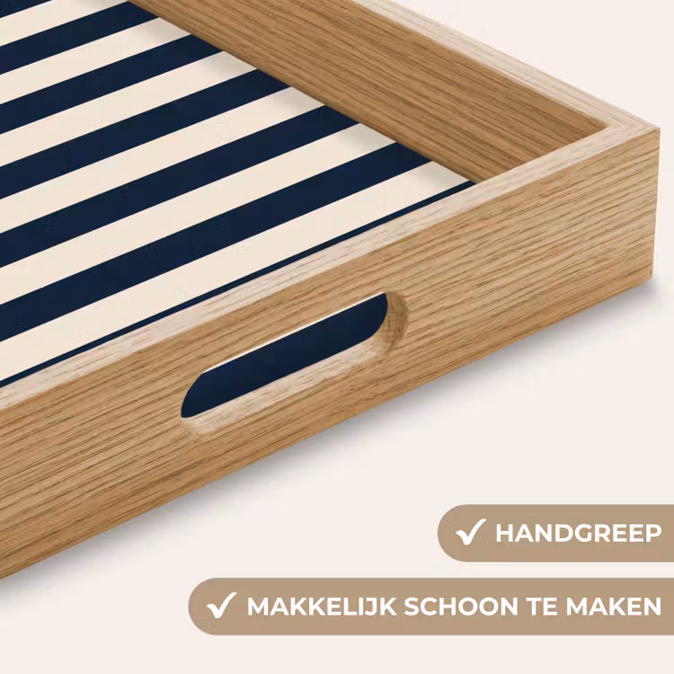 Dienblad - Verticale strepen - Blauw - Crème — 5