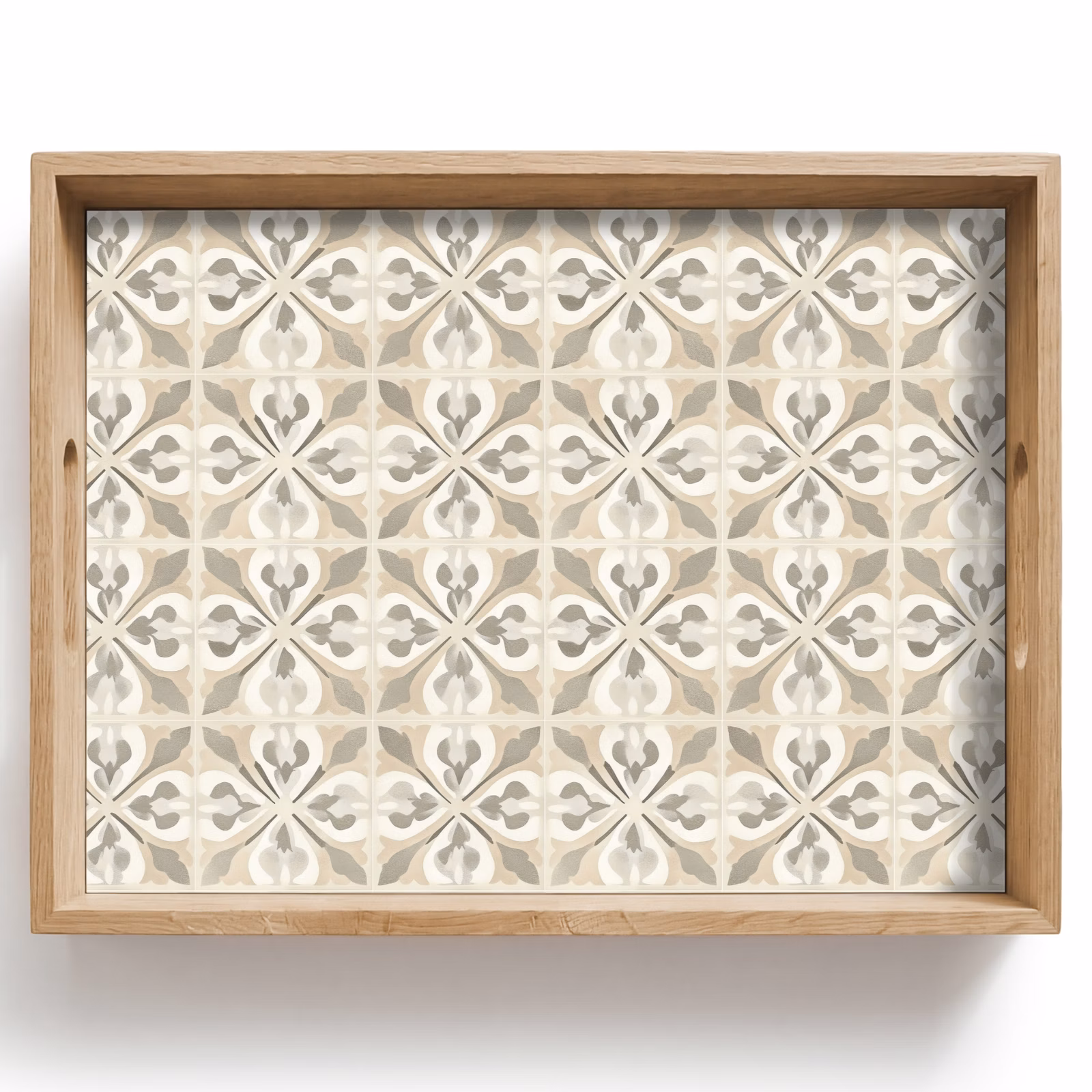 Dienblad - Portugese Tegels Beige Grijs — 1