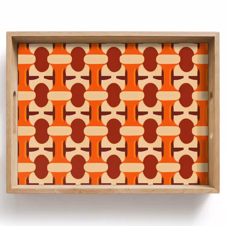 Dienblad - Geometrisch - Retro - Oranje — 1
