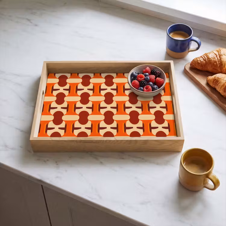 Dienblad - Geometrisch - Retro - Oranje — 4