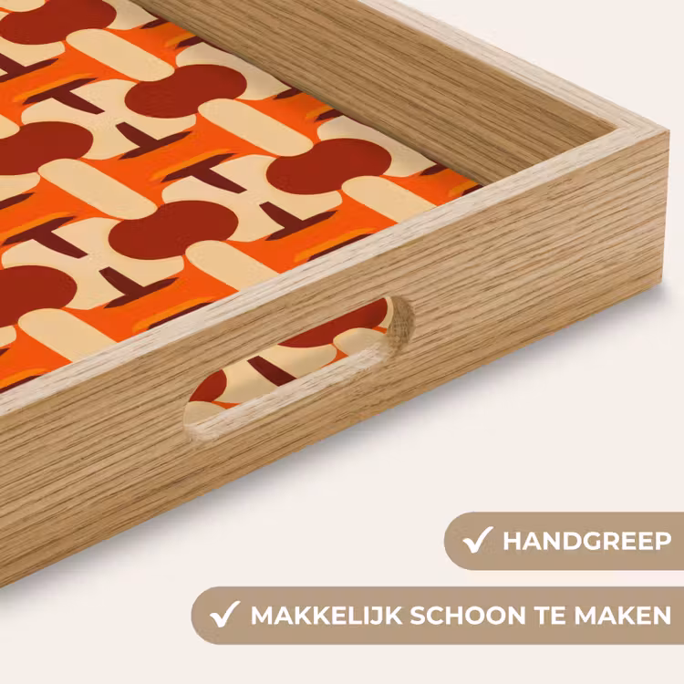 Dienblad - Geometrisch - Retro - Oranje — 5