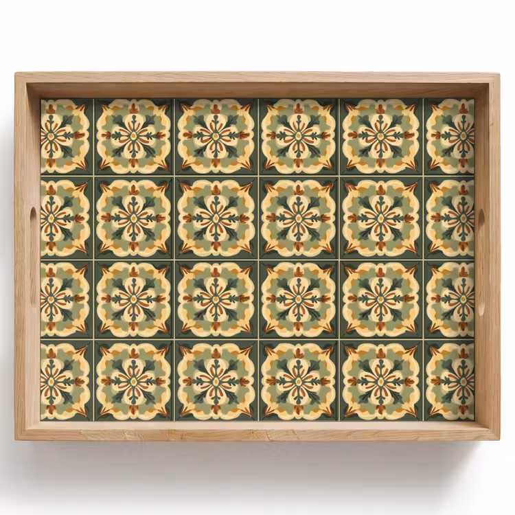 Dienblad - Ornament - Patroon - Groen — 1