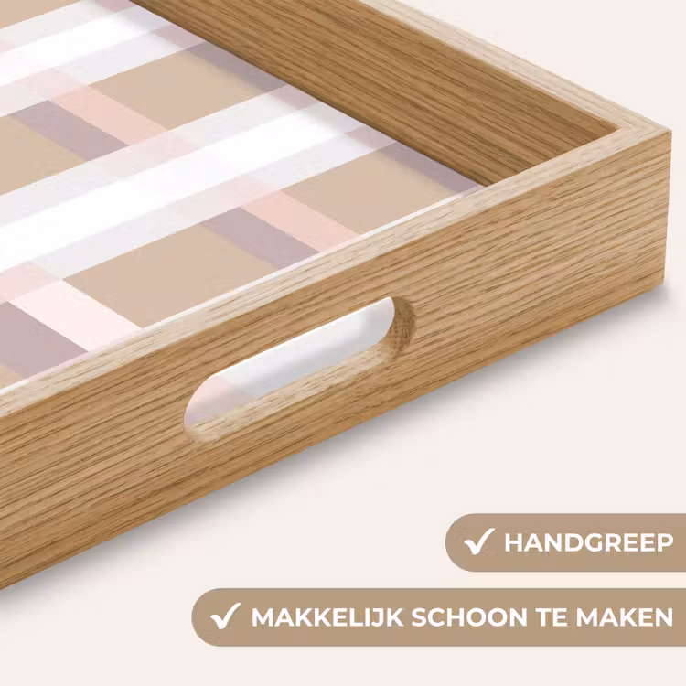 Dienblad - Ruitpatroon - Aardetinten - Minimalistisch — 5