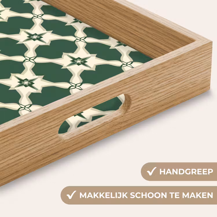 Dienblad - Donkergroen Geometrisch Patroon — 5