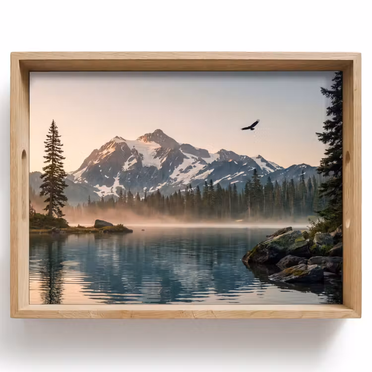 Dienblad - Bergen - Water - Bomen — 1