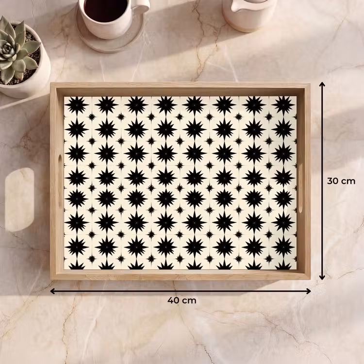 Dienblad - Stervormen - Geometrisch - Zwart — 9