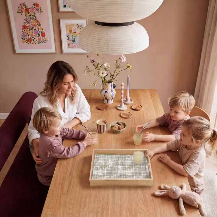 Dienblad - Linnen - Patroon - Groen — 7