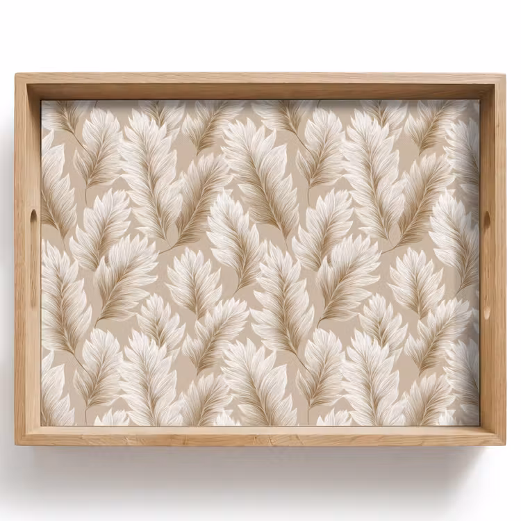 Dienblad - Botanisch - Patroon - Beige