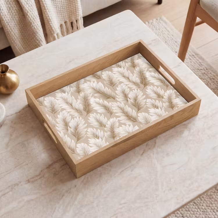 Dienblad - Botanisch - Patroon - Beige — 2