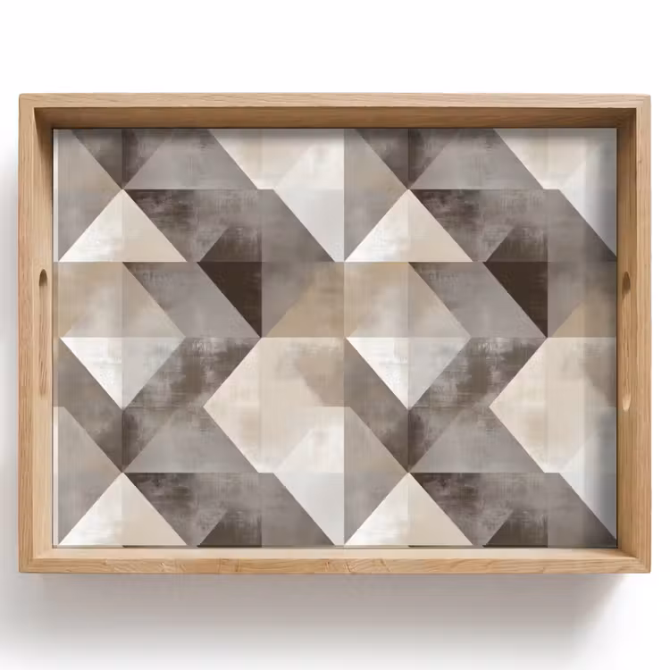 Dienblad - Geometrisch - Motief - Aardetinten