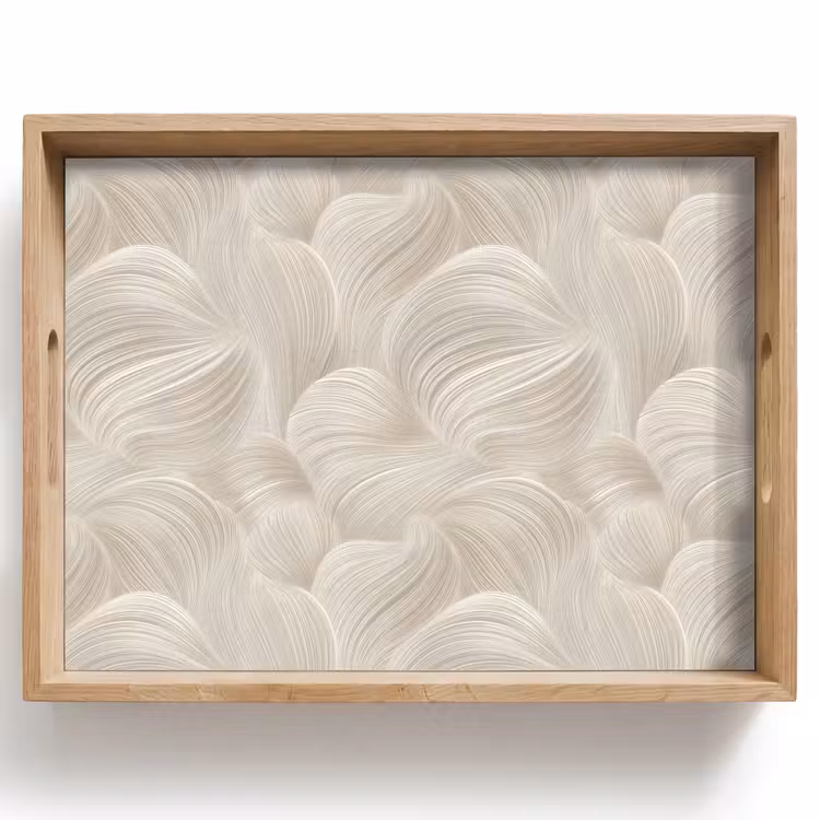 Dienblad - Lijnen - Waaier - Beige