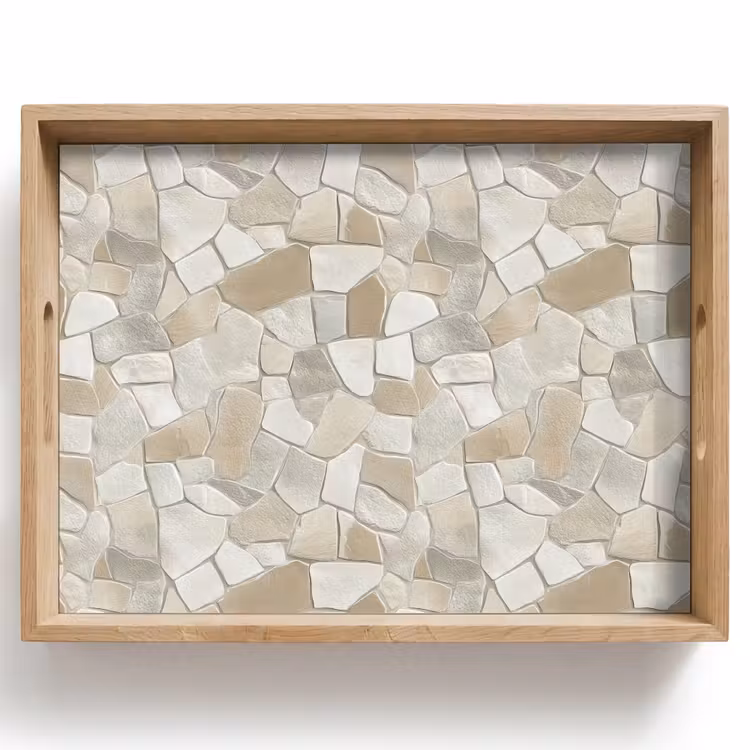 Dienblad - Mozaïek - Stenen - Beige