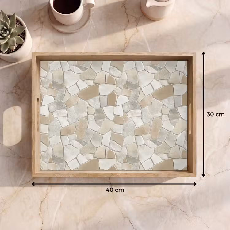 Dienblad - Mozaïek - Stenen - Beige — 9