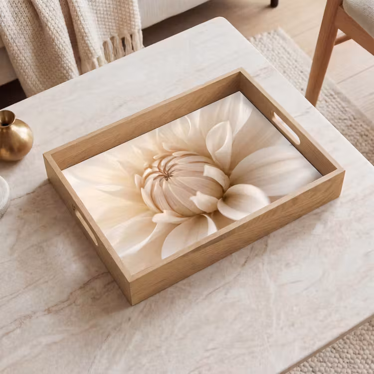 Dienblad - Bloem - Dahlia - Wit — 2