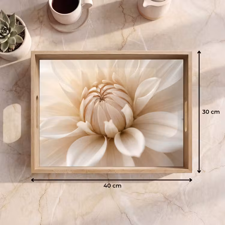 Dienblad - Bloem - Dahlia - Wit — 9
