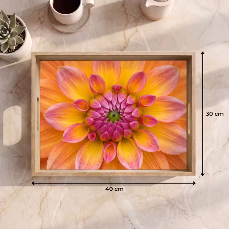 Dienblad - Dahlia - Bloem - Oranje — 9