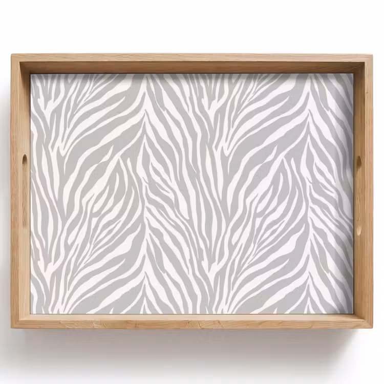 Dienblad - Zebra - Motief - Grijs