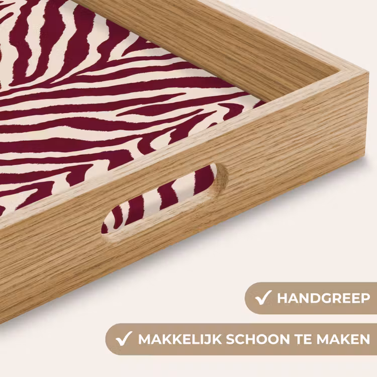 Dienblad - Zebra - Motief - Bordeaux - Rood — 5