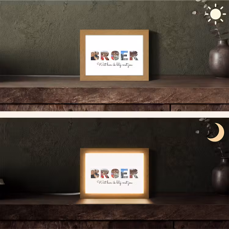 Gepersonaliseerde tafellamp - Broer - Lettercollage — 5