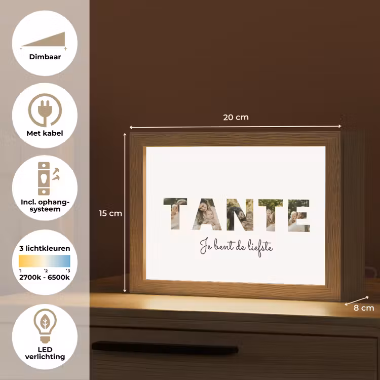 Gepersonaliseerde tafellamp - Tante - Lettercollage — 6