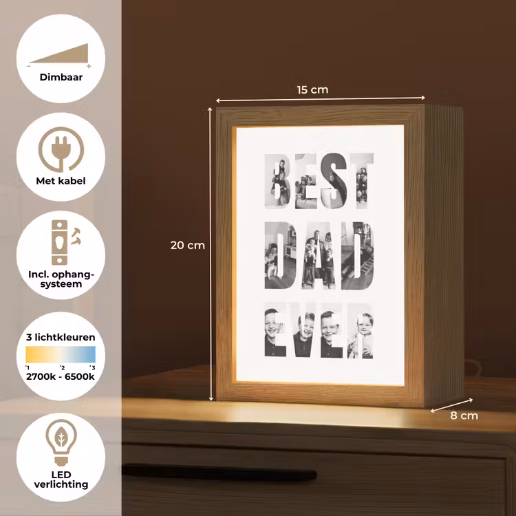 Gepersonaliseerde Lightbox - Best Dad Ever - Lettercollage — 7
