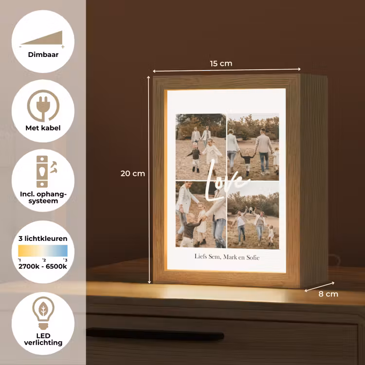 Gepersonaliseerde Lightbox - Collage - 4 Foto's — 7