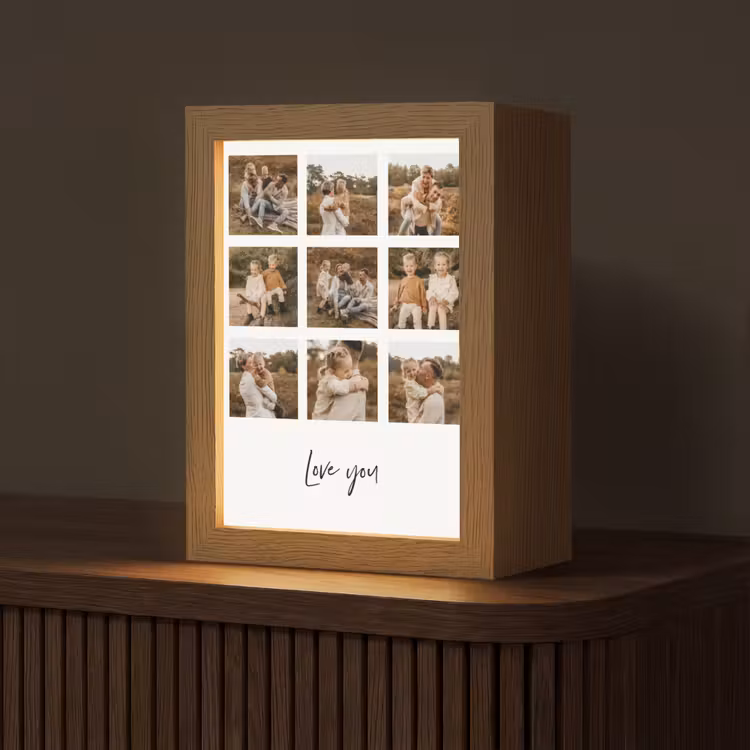 Gepersonaliseerde Lightbox - Collage - 9 Foto's — 1