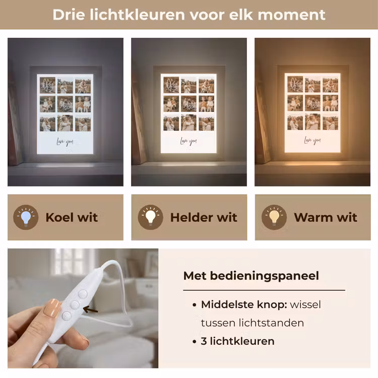 Gepersonaliseerde Lightbox - Collage - 9 Foto's — 6