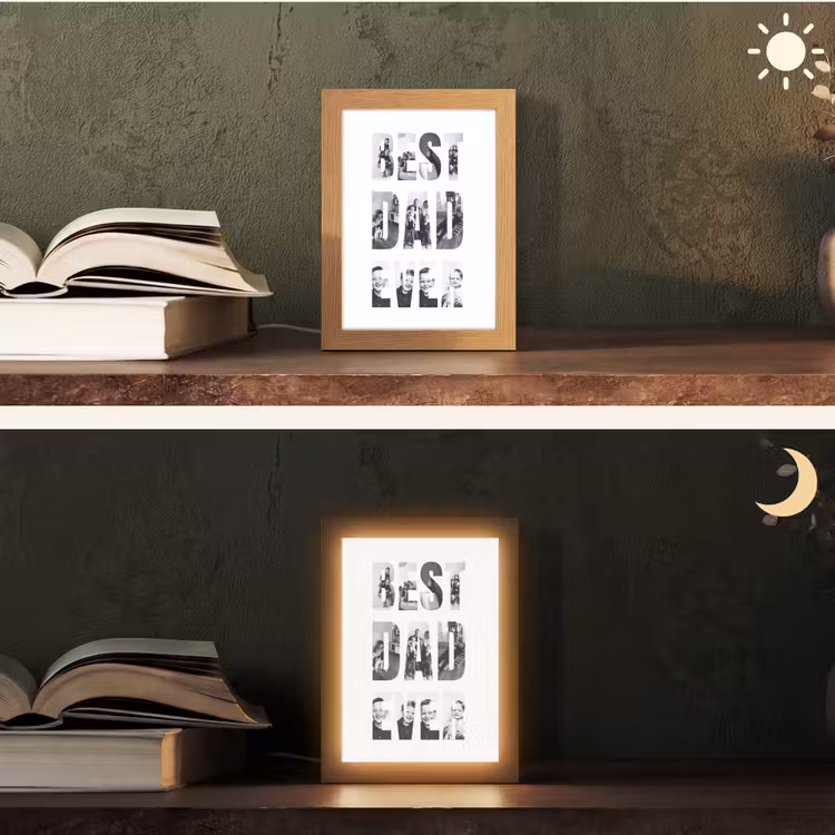 Gepersonaliseerde tafellamp - Best Dad Ever - Lettercollage — 5