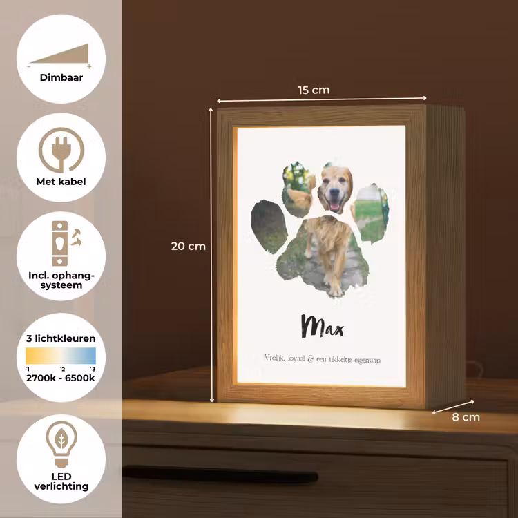 Gepersonaliseerde tafellamp - Dierenpootje - Fotocollage — 7