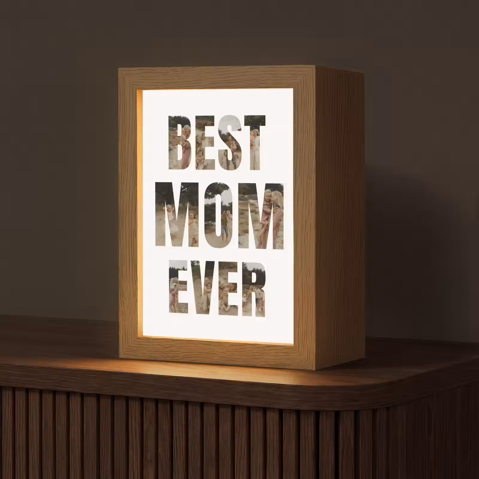 Gepersonaliseerde tafellamp - Best Mom Ever - Lettercollage — 1