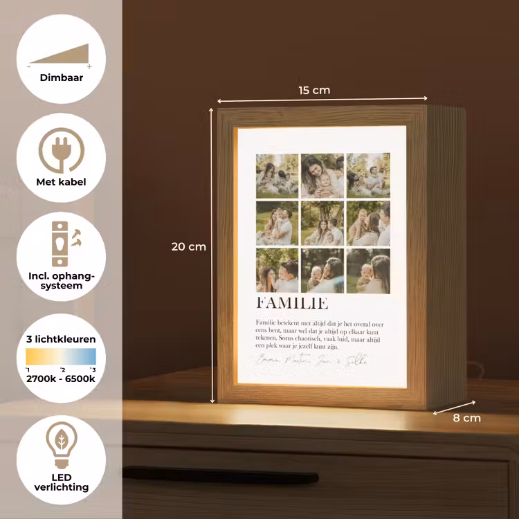 Gepersonaliseerde tafellamp - Familie - Fotocollage — 7