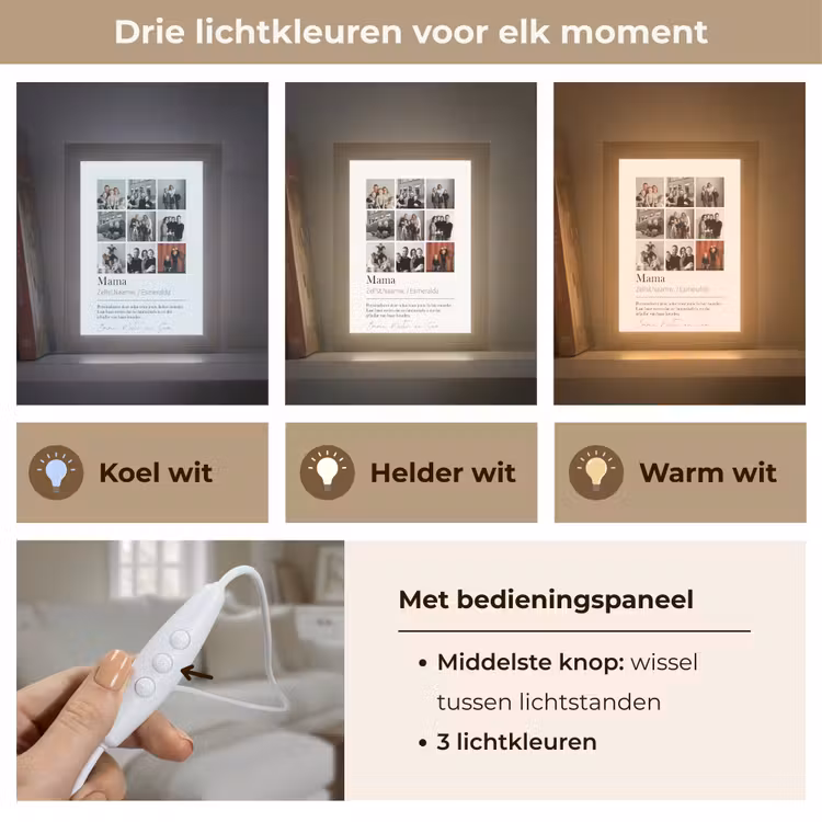 Gepersonaliseerde Lightbox - Betekenis Mama - Fotocollage - 9 Foto's — 6