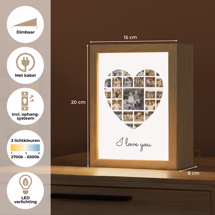 Gepersonaliseerde Lightbox - Hart - Fotocollage — 7