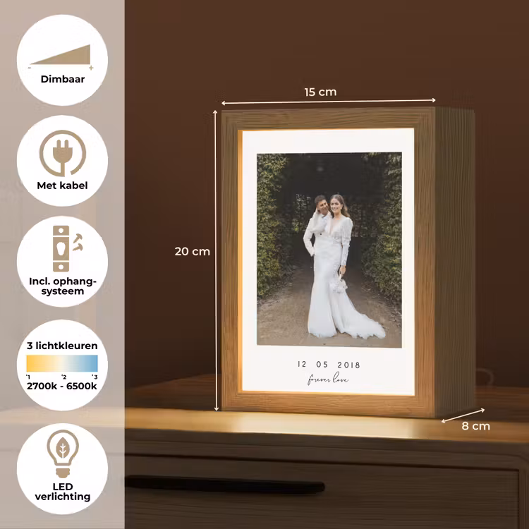 Gepersonaliseerde Lightbox - Witte border met tekst — 7