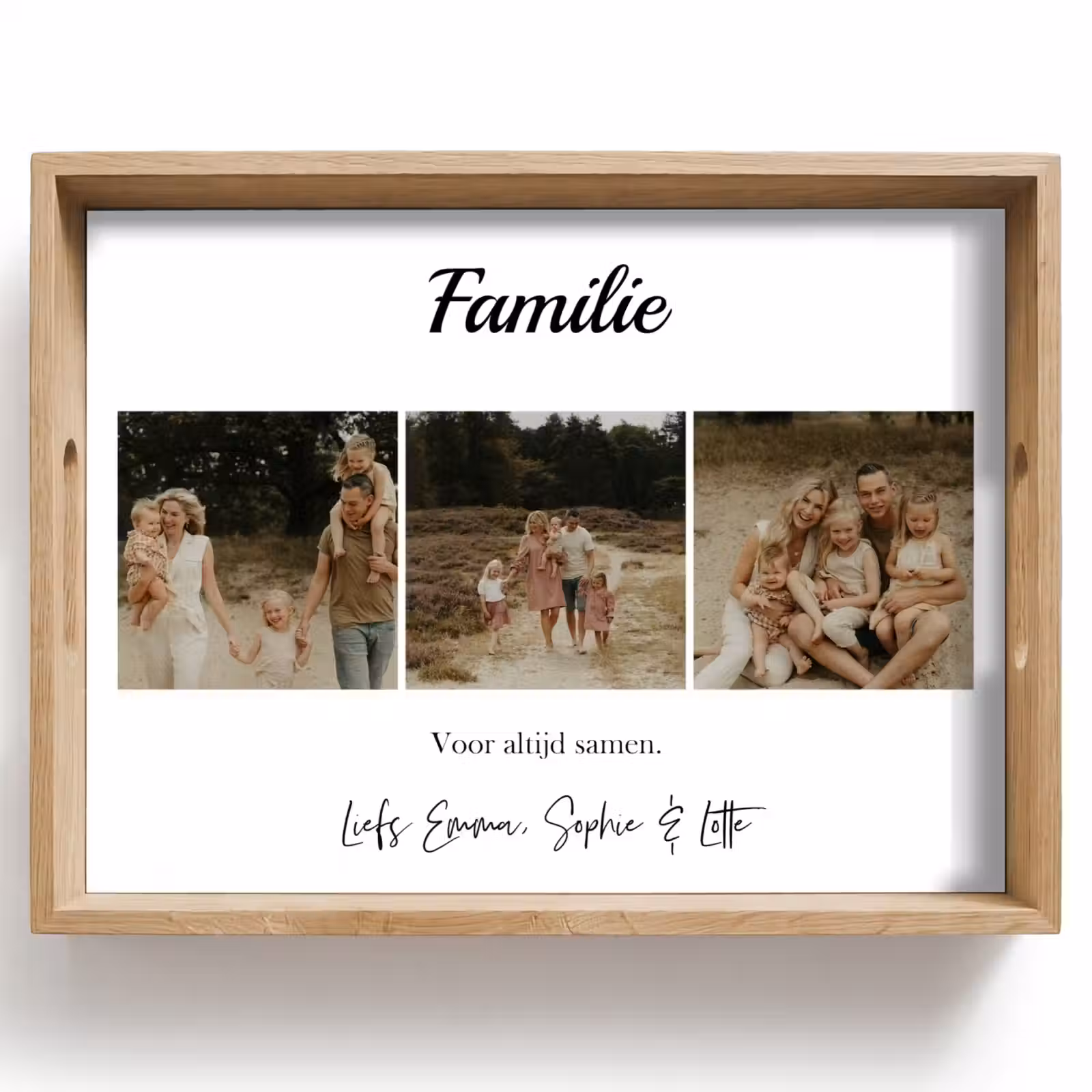 Gepersonaliseerd dienblad - Familie - Fotocollage - 3 Foto's — 1