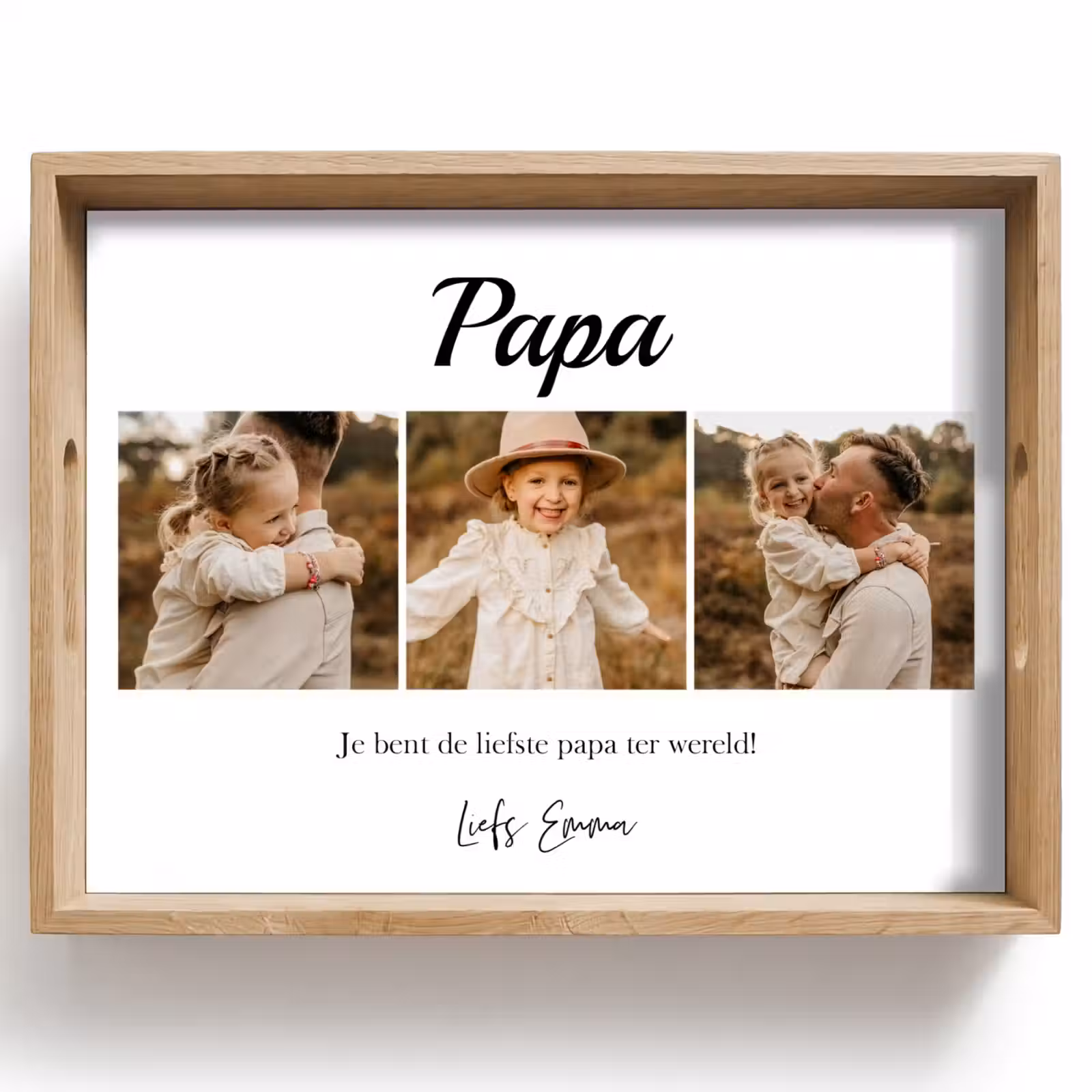 Gepersonaliseerd dienblad - Papa - Fotocollage - 3 Foto's — 1