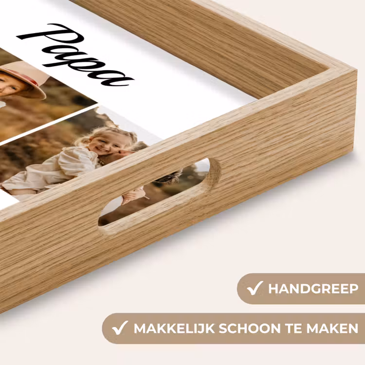 Gepersonaliseerd dienblad - Papa - Fotocollage - 3 Foto's — 5