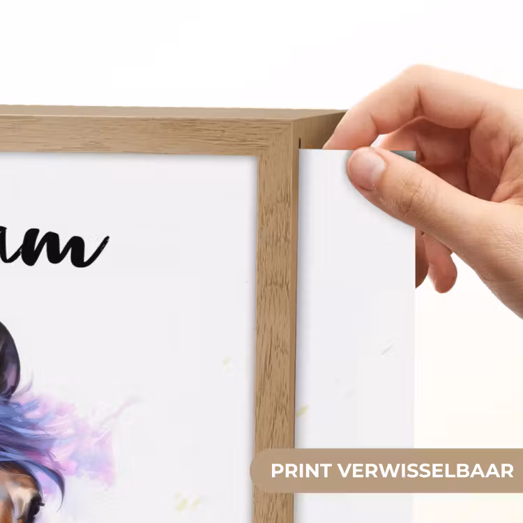 Lightbox - Wandlamp kinderkamer met naam - Paard - Dieren - Meiden - Paars - Bruin — 5