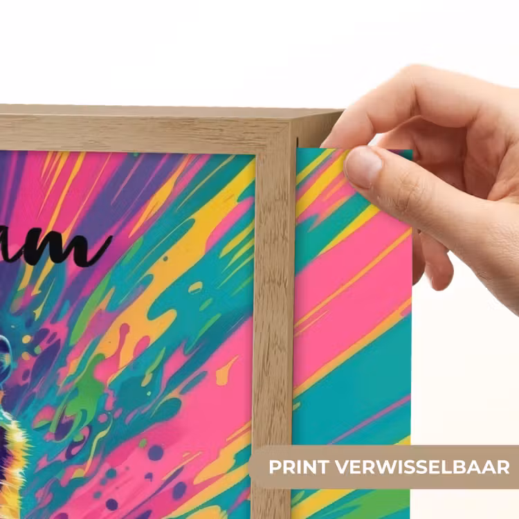 Lightbox - Wandlamp kinderkamer met naam - Tijger - Wilde dieren - Kleurrijk - Verflook — 5
